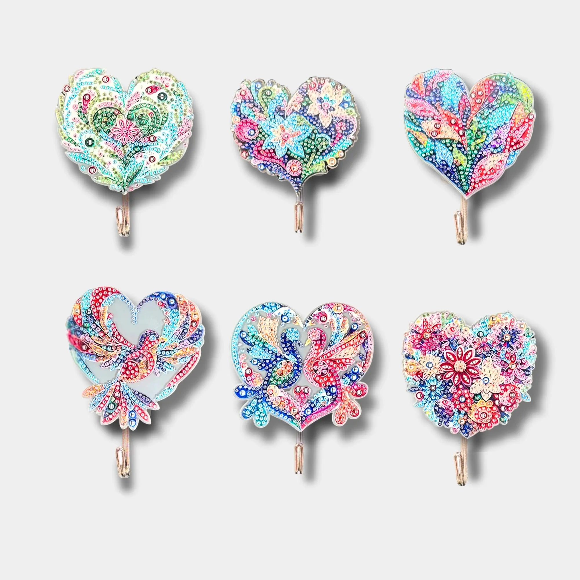 Diamond Painting Wall Hooks Mosaic Hearts