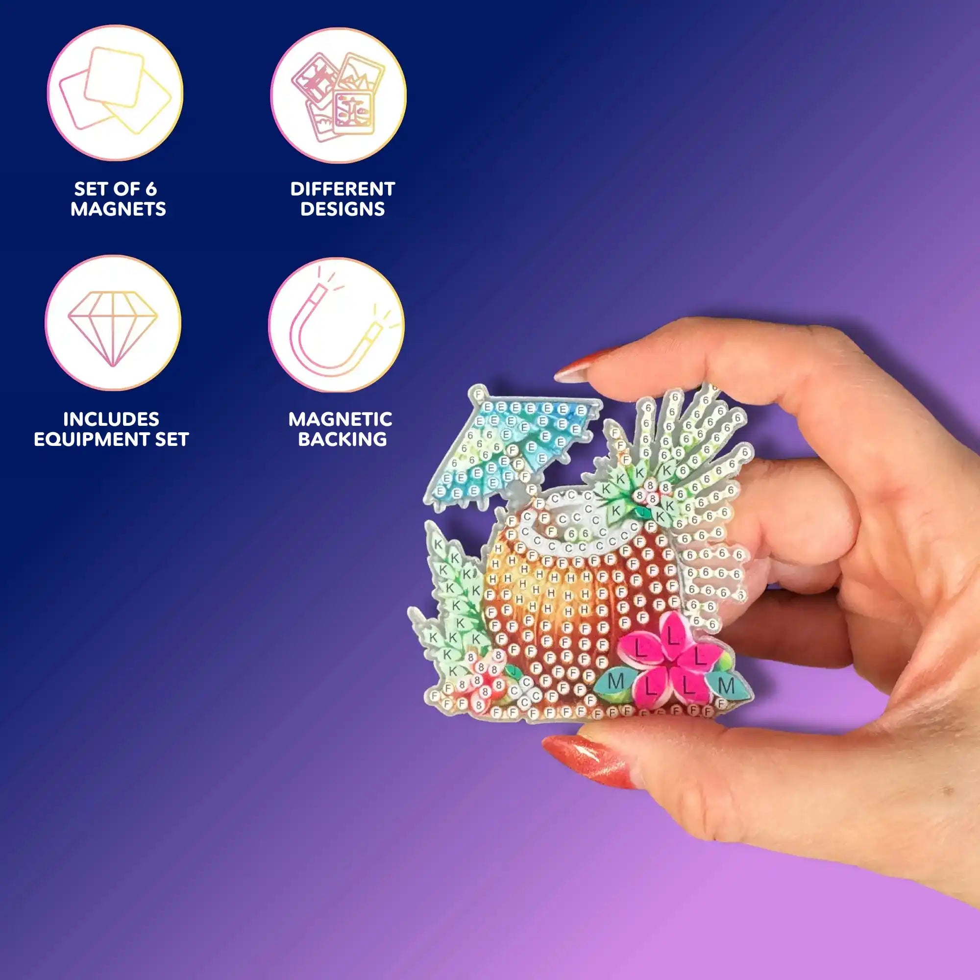 Diamond Painting Fridge Magnets – Cocktails