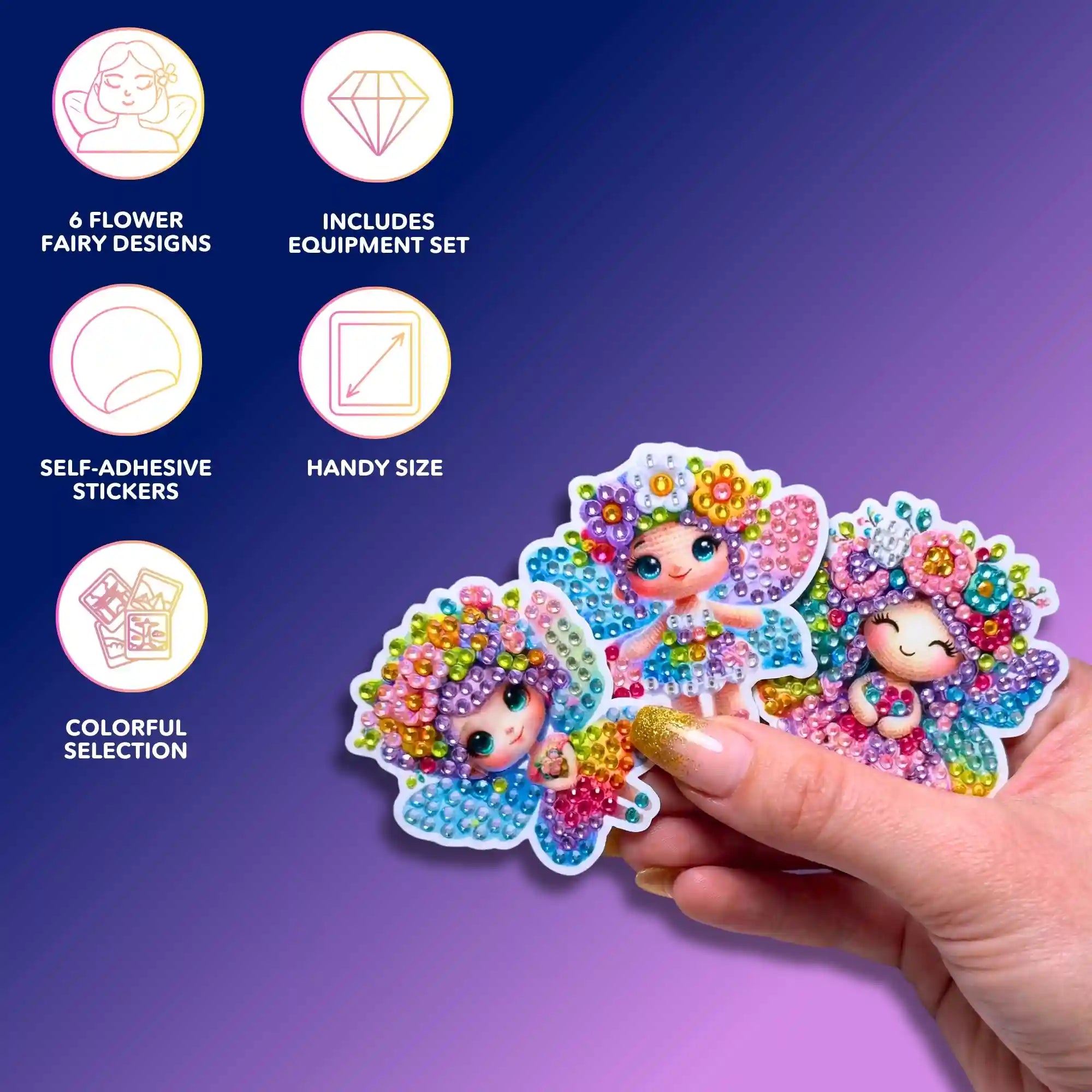 Diamond Painting Stickers - Flower Fairies