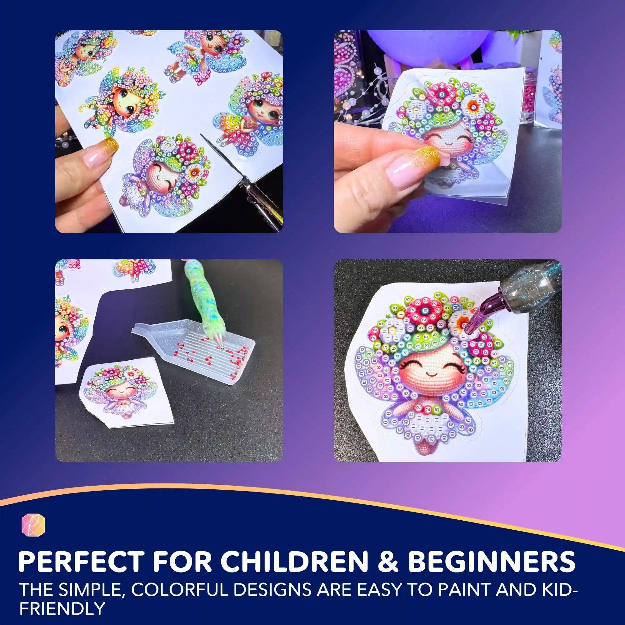 Diamond Painting Stickers - Flower Fairies