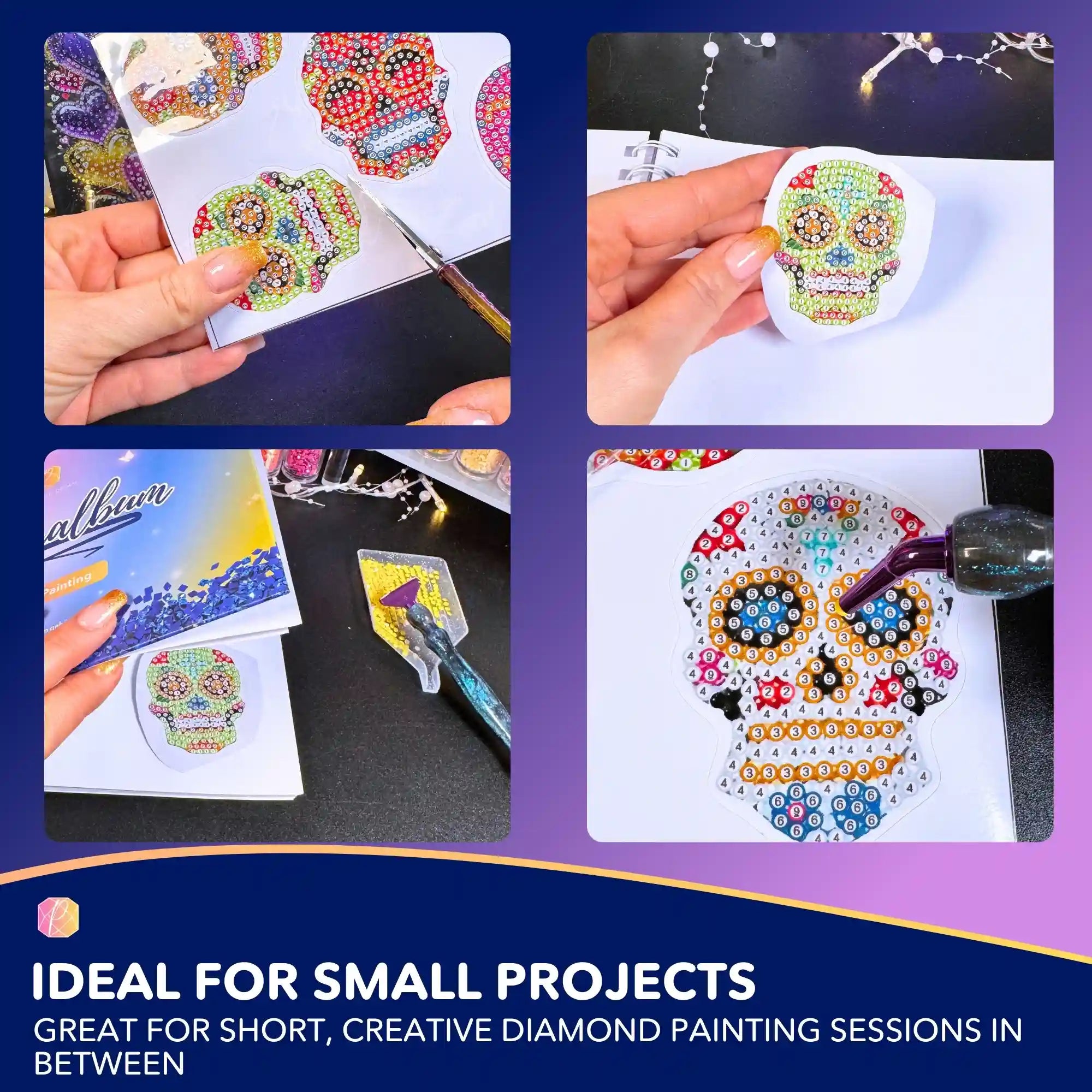 Diamond Painting Stickers - Skulls