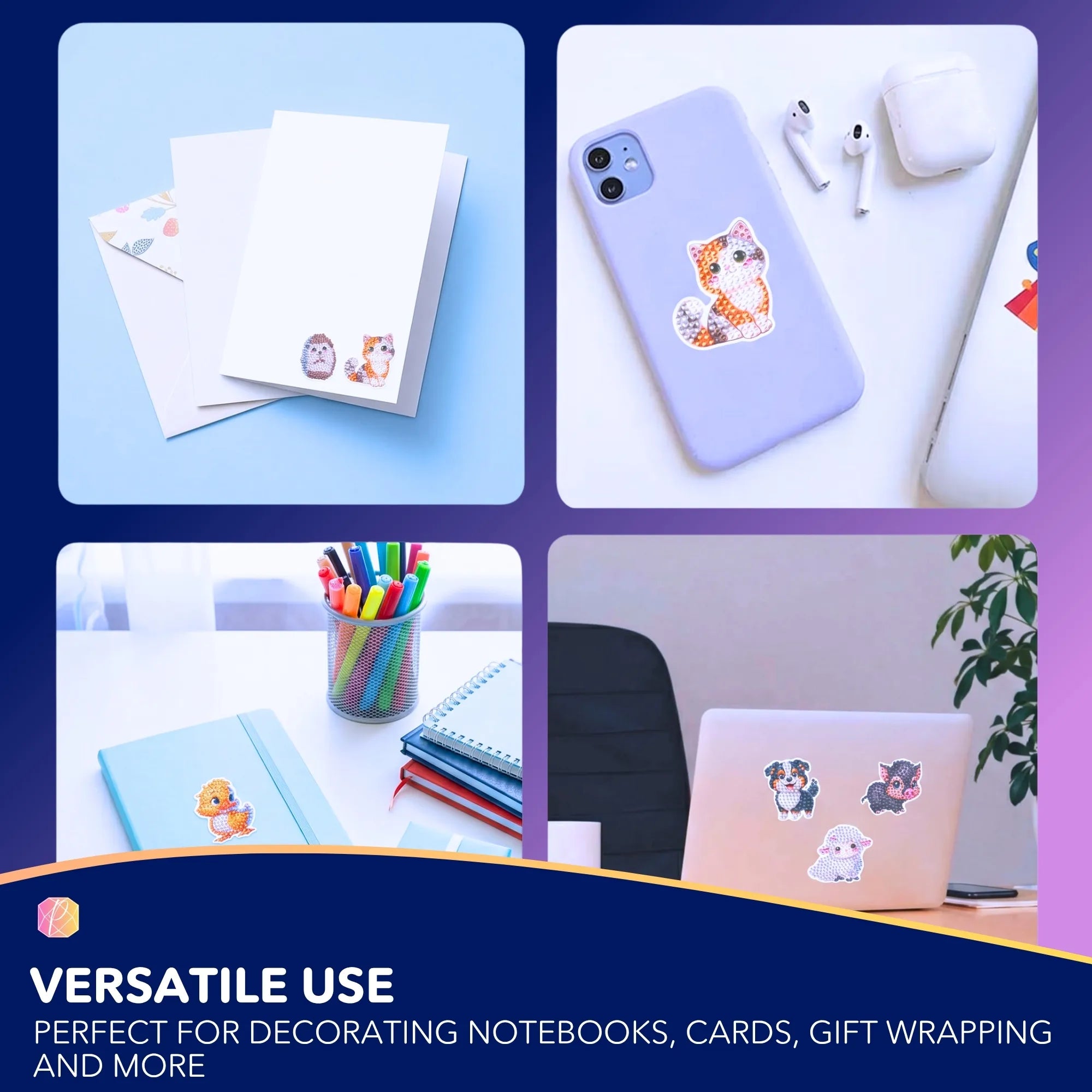 Diamond Painting Stickers - Cute Animals