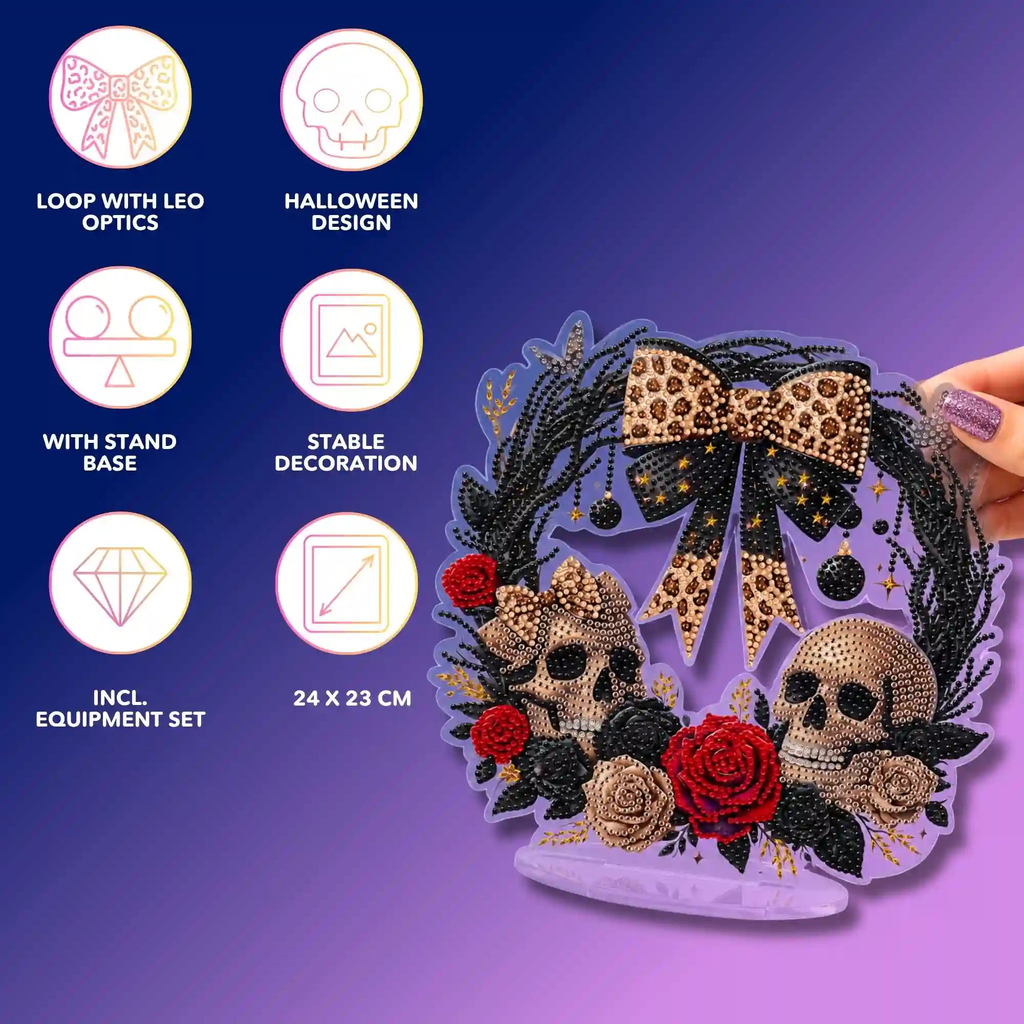 Diamond Painting – Skull Wreath Display Stand – Halloween