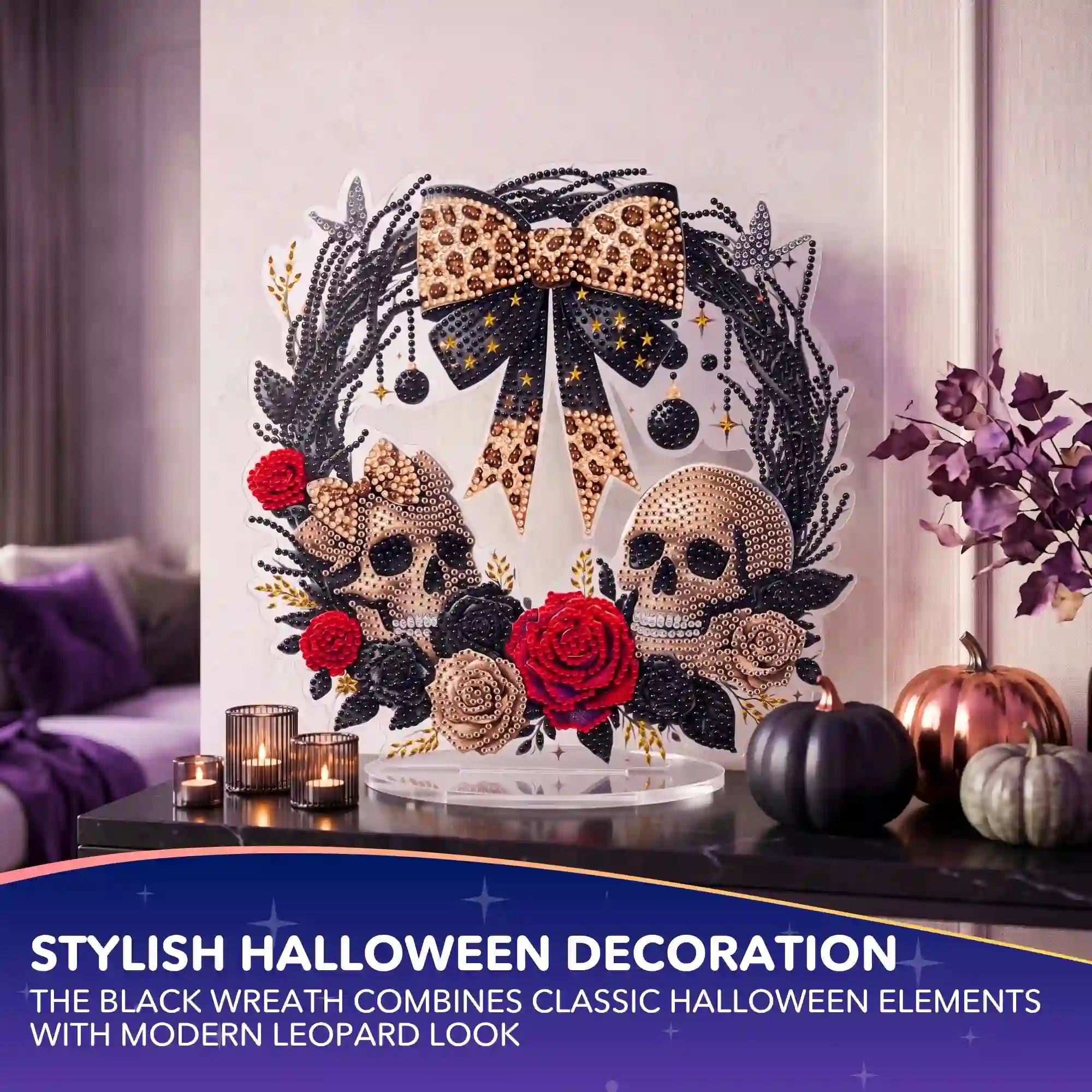 Diamond Painting – Skull Wreath Display Stand – Halloween