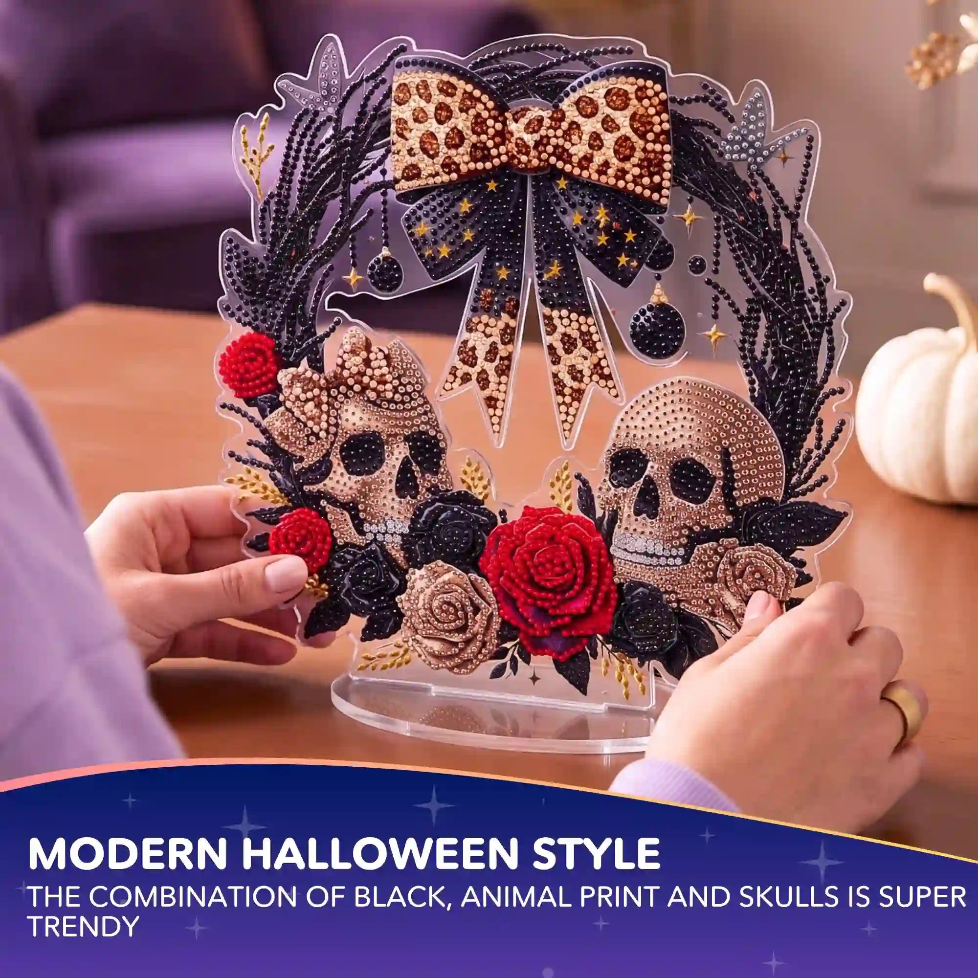 Diamond Painting – Skull Wreath Display Stand – Halloween