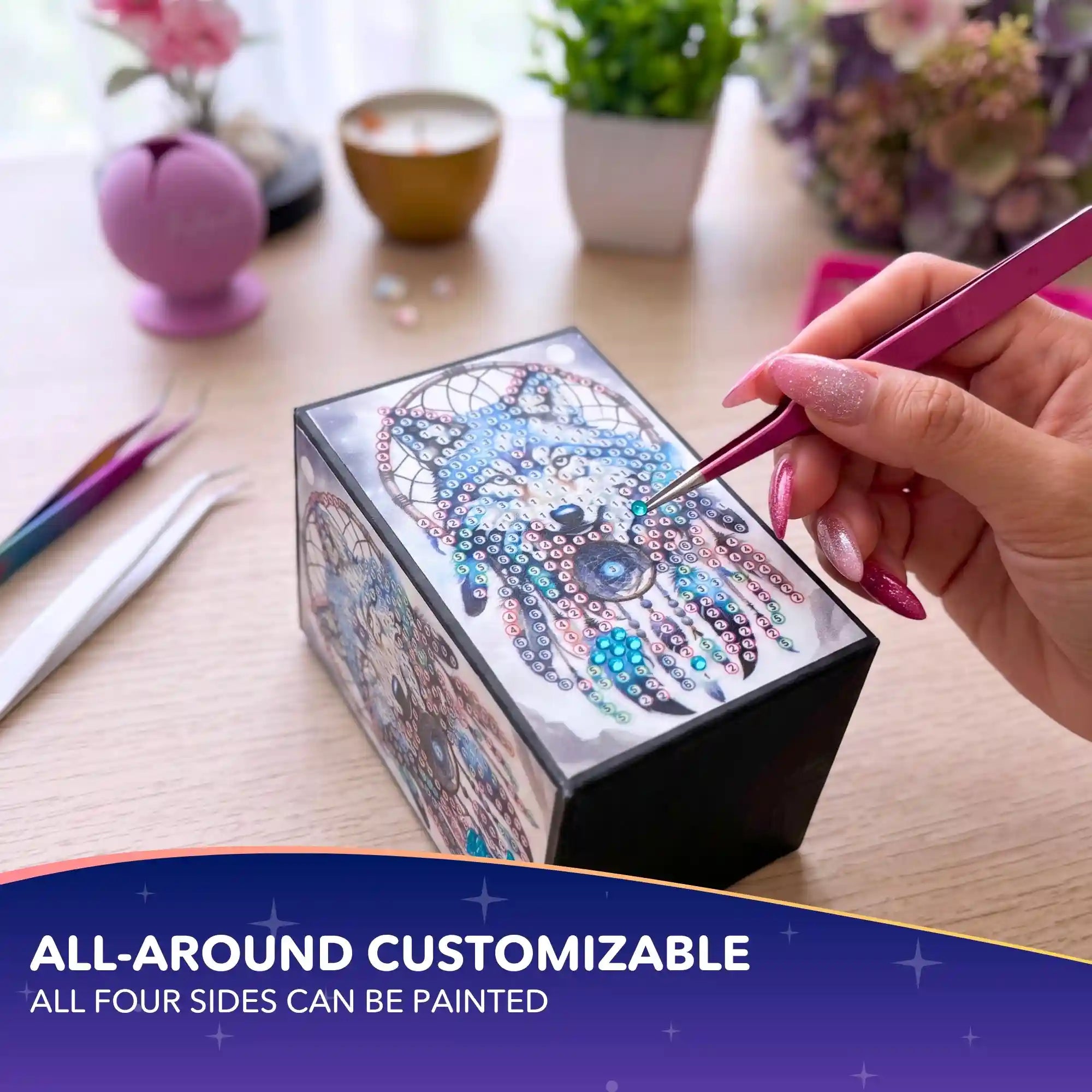 Diamond Painting – Pen Holder Wolf