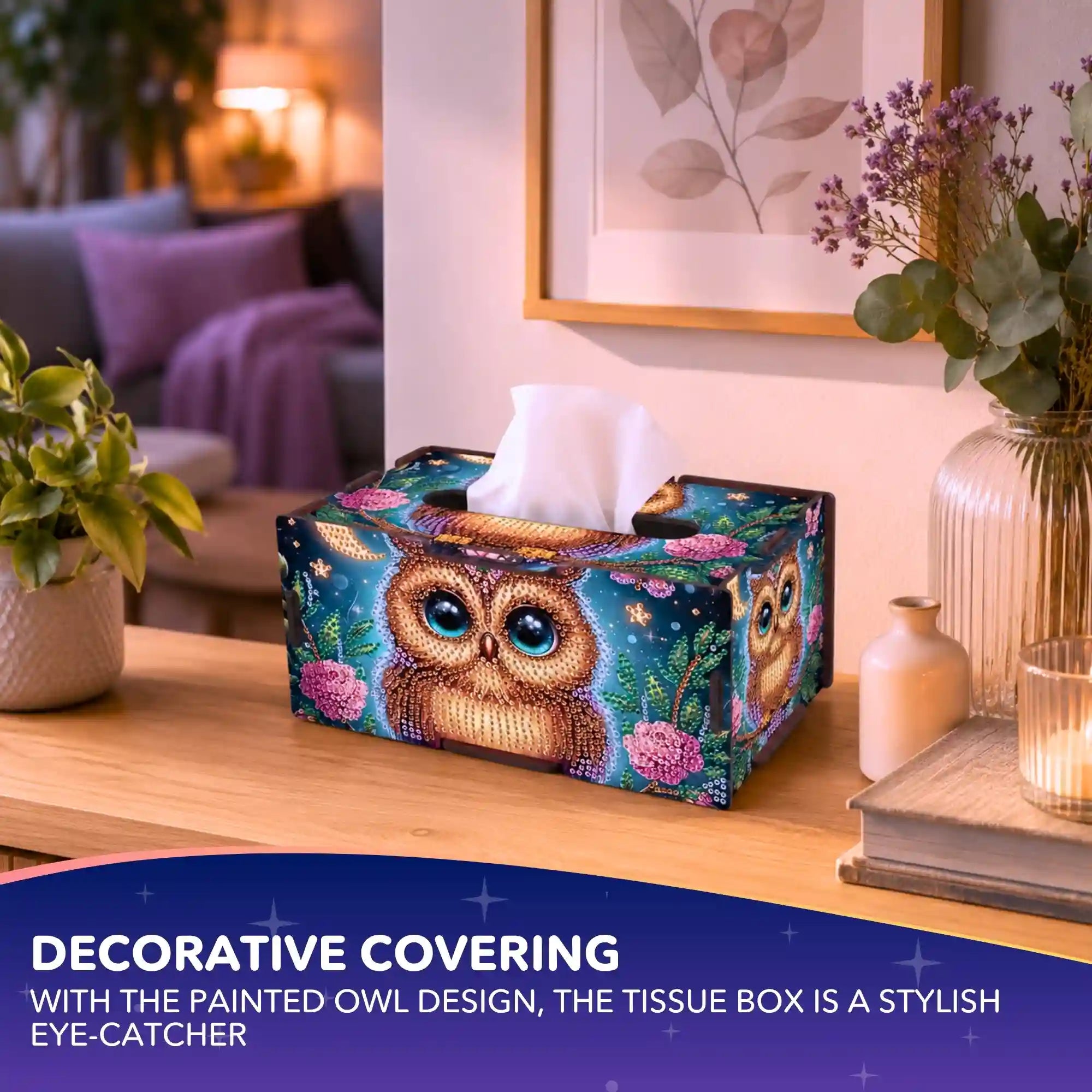 Diamond Painting – Tissue Box Owl