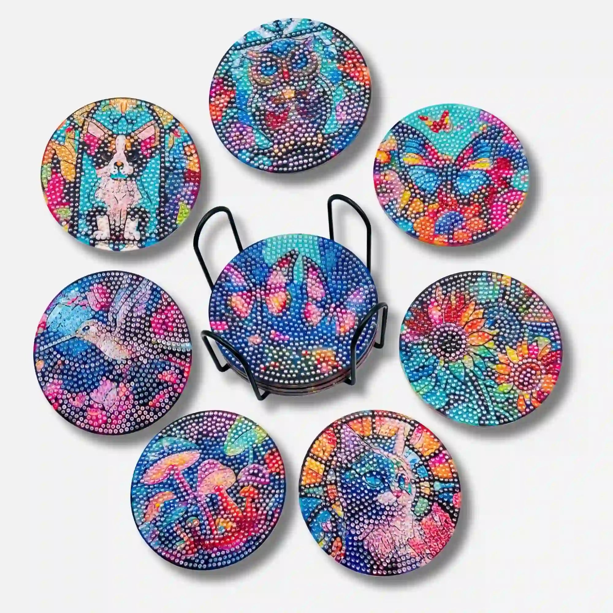 Diamond Painting – Coasters Colorful Animal World