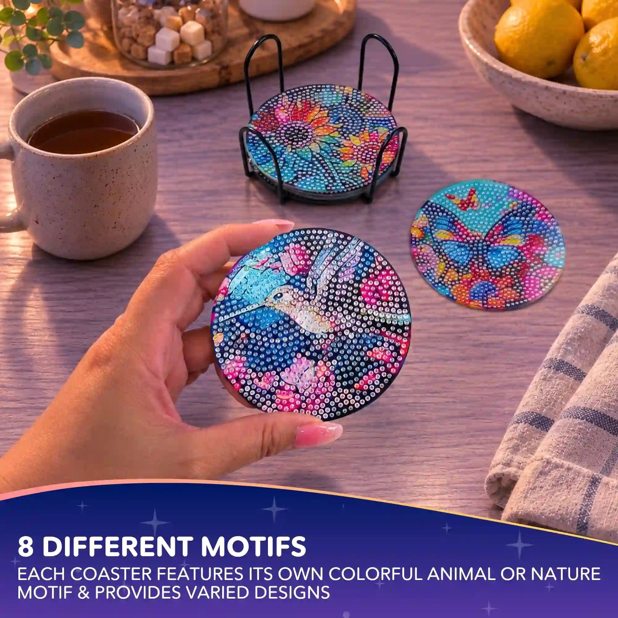 Diamond Painting – Coasters Colorful Animal World