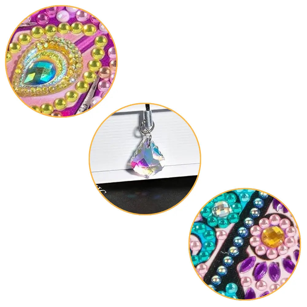 Diamond Painting Bookmark "Colorful Feathers" 2-Piece Set