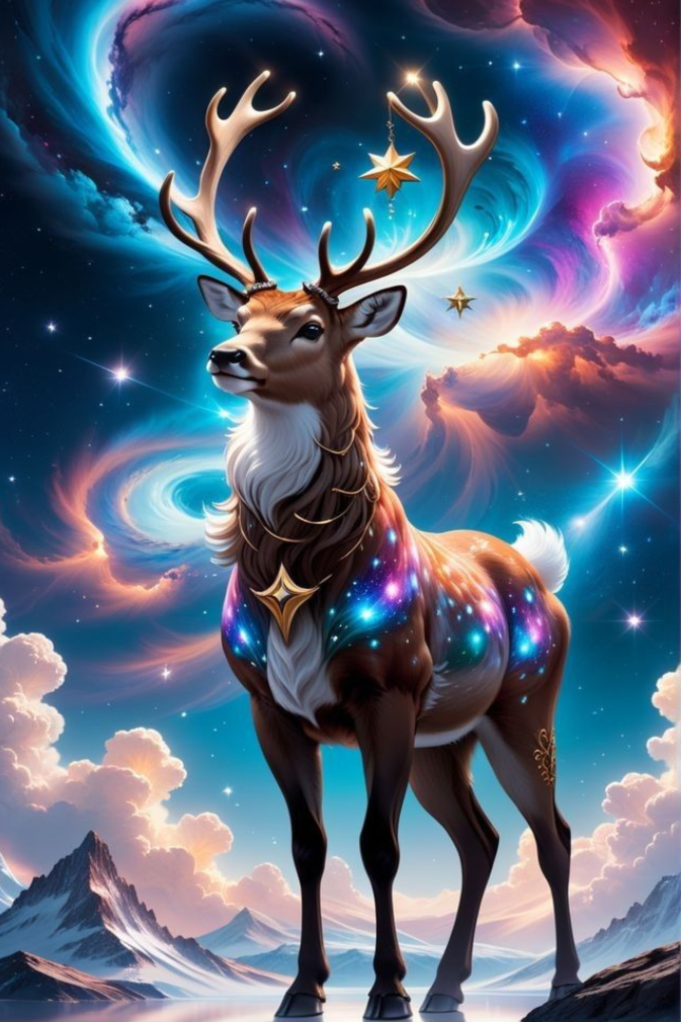 Diamond Painting - Reindeer in Evening Magic