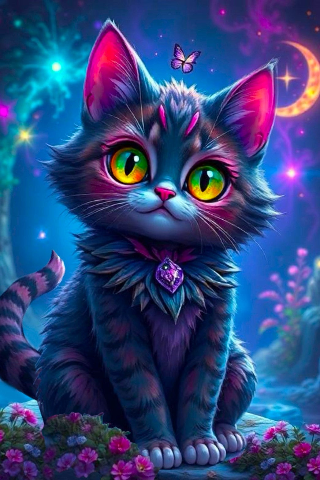 Diamond Painting - Night Cat