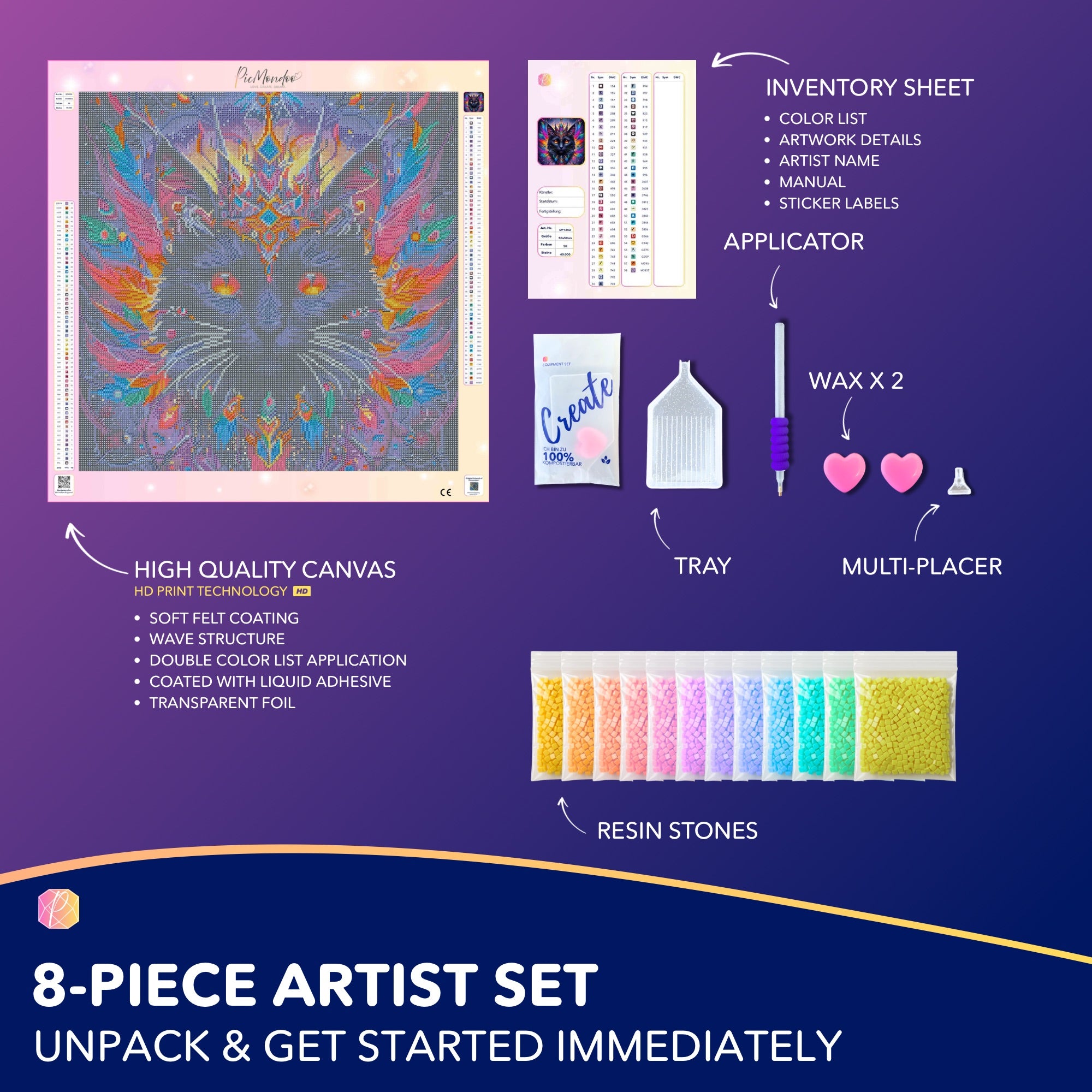 Diamond Painting - Mystical color splash Cat