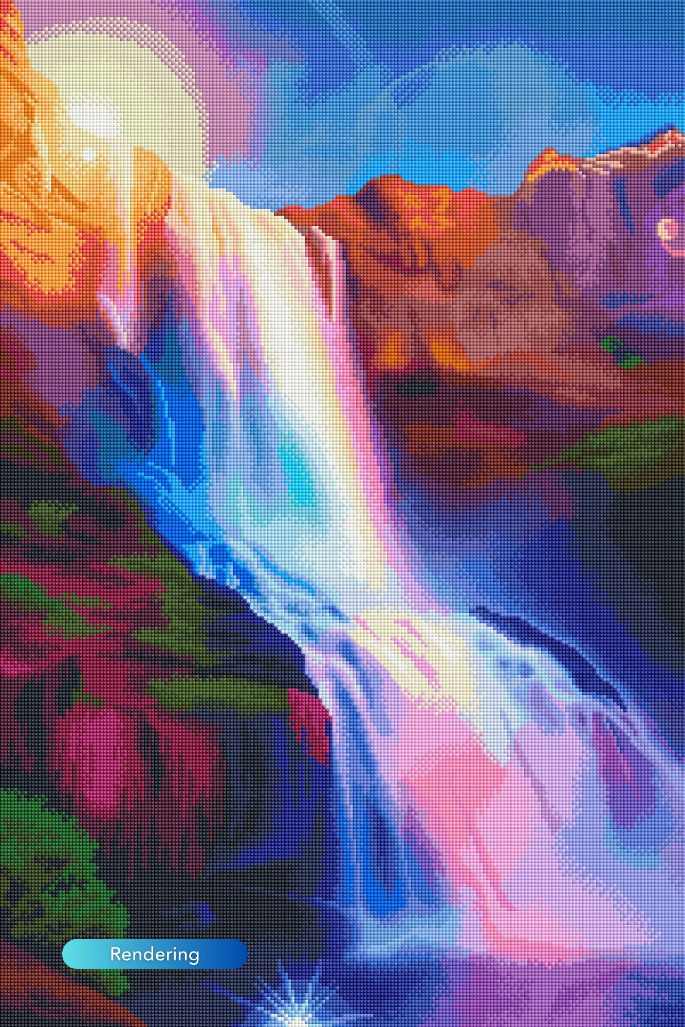 Diamond Painting - Glow of the Waterfall