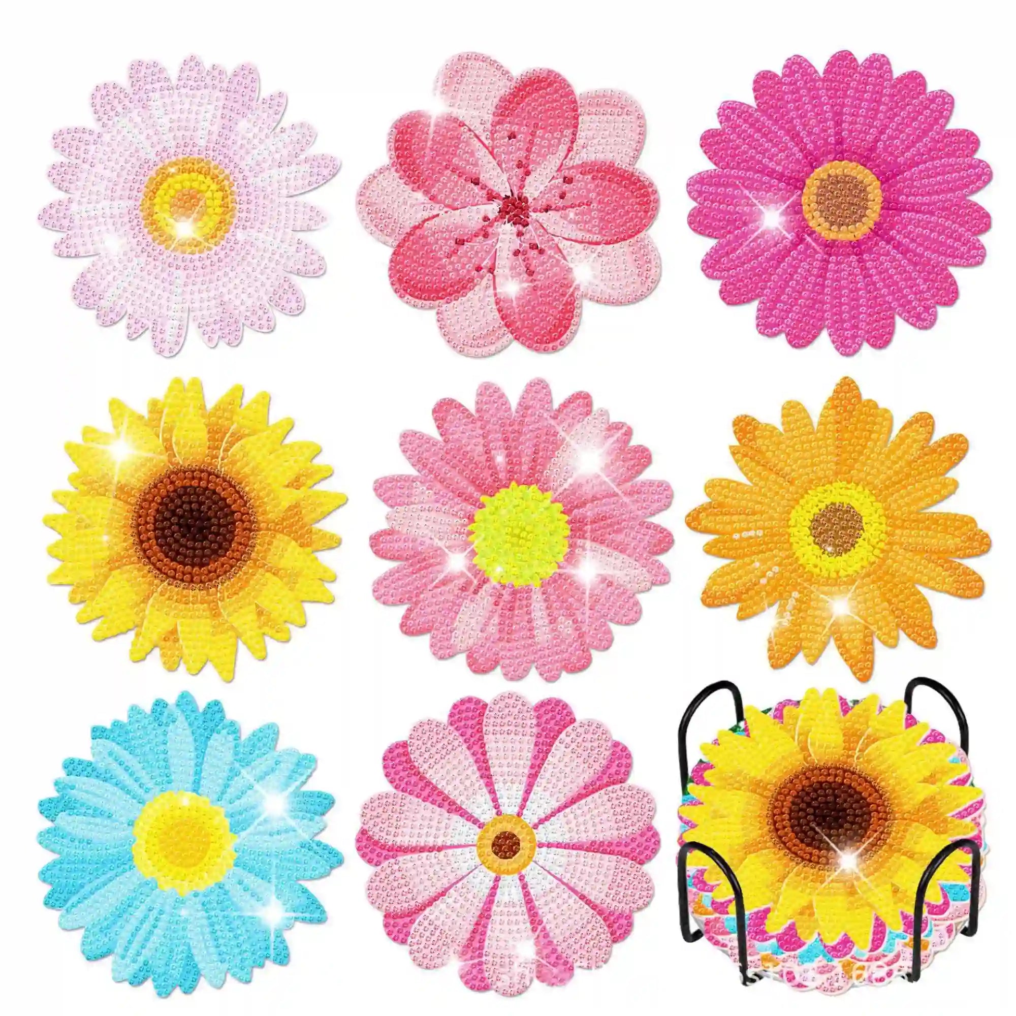 Diamond Painting - Coaster "Colorful Flower Meadow"