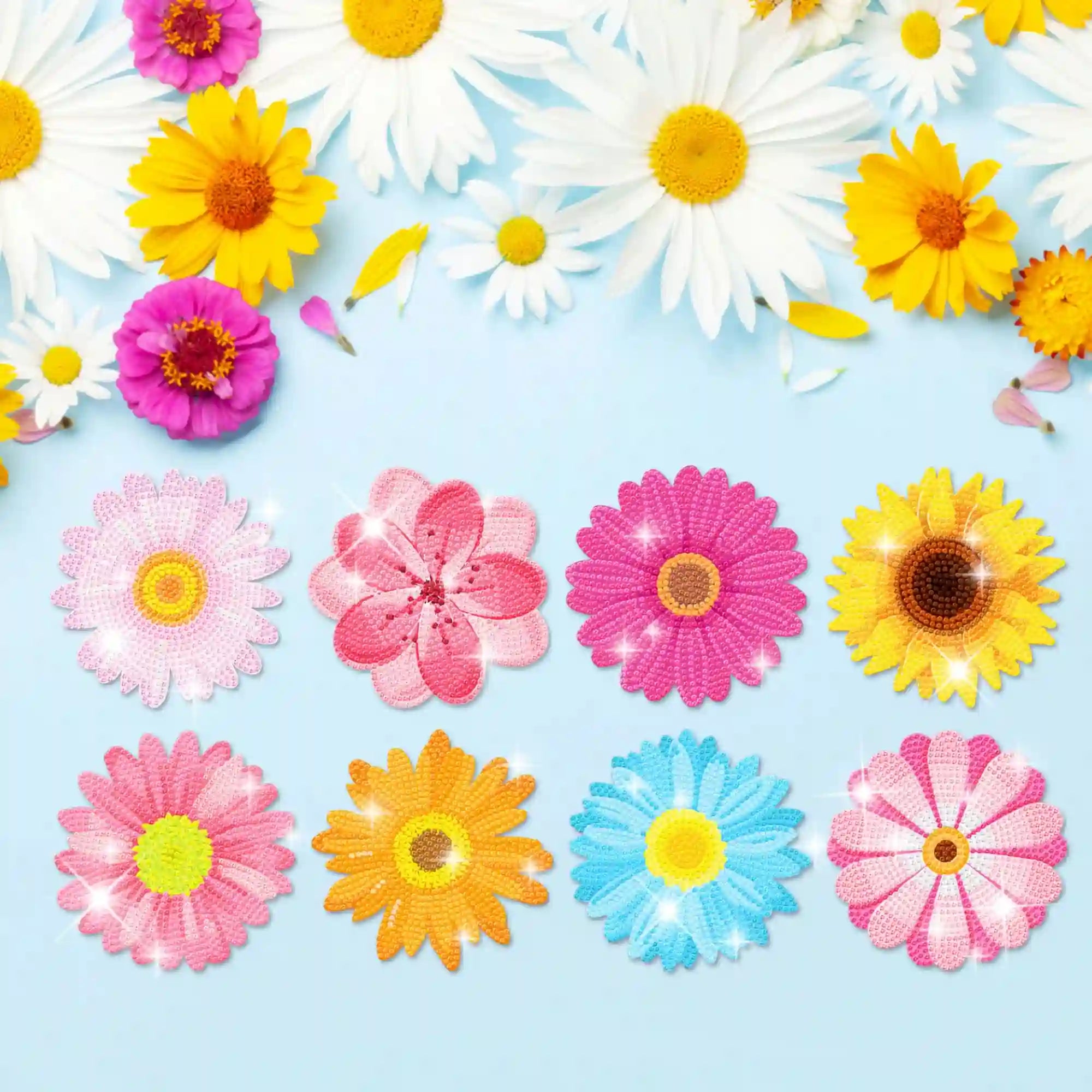 Diamond Painting - Coaster "Colorful Flower Meadow"