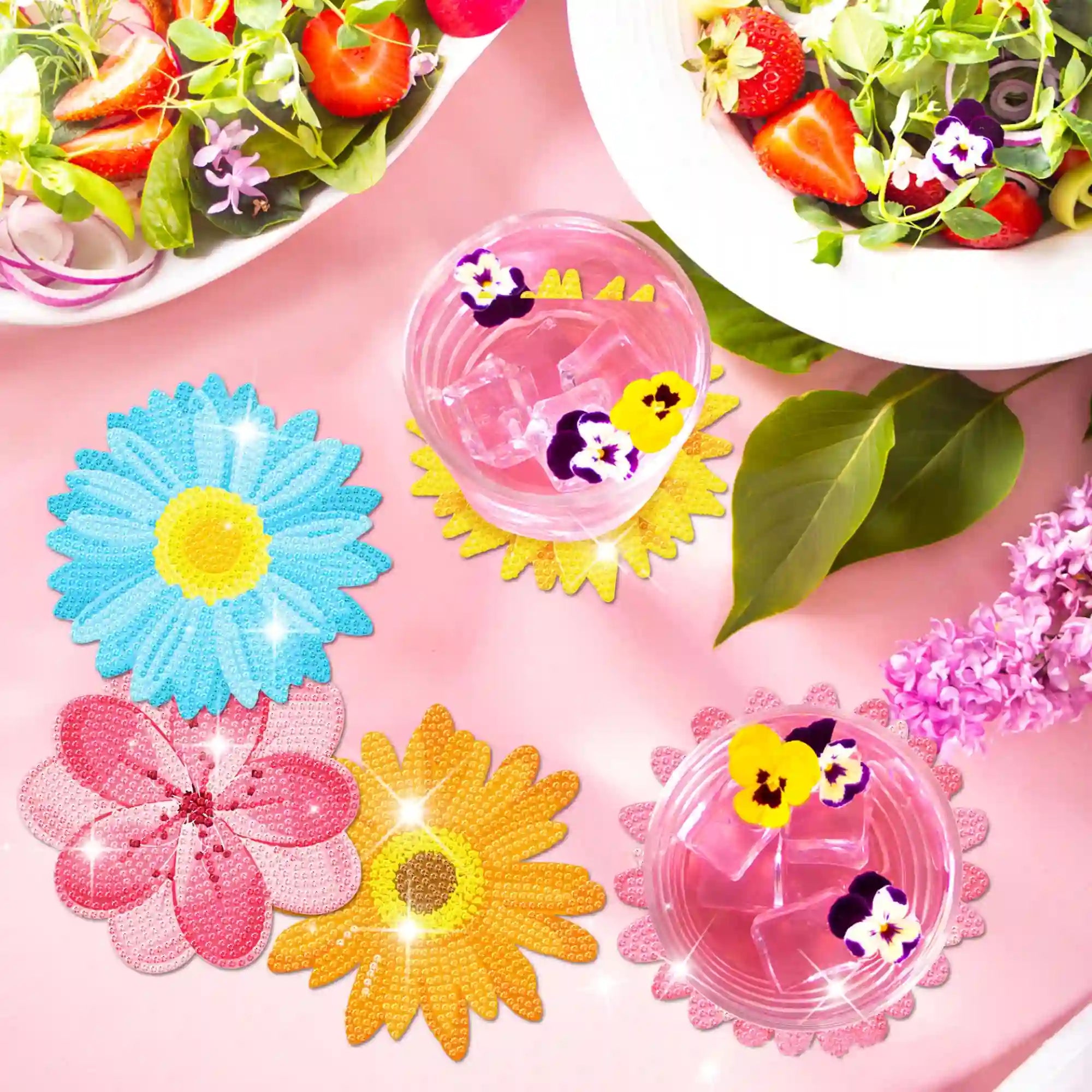 Diamond Painting - Coaster "Colorful Flower Meadow"