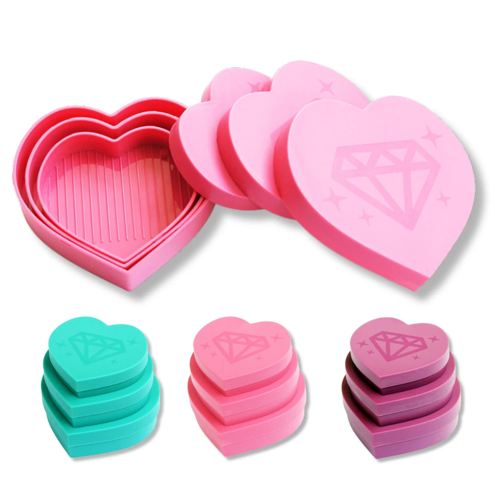 Diamond Painting Heart-Shaped Trays – Set of 3