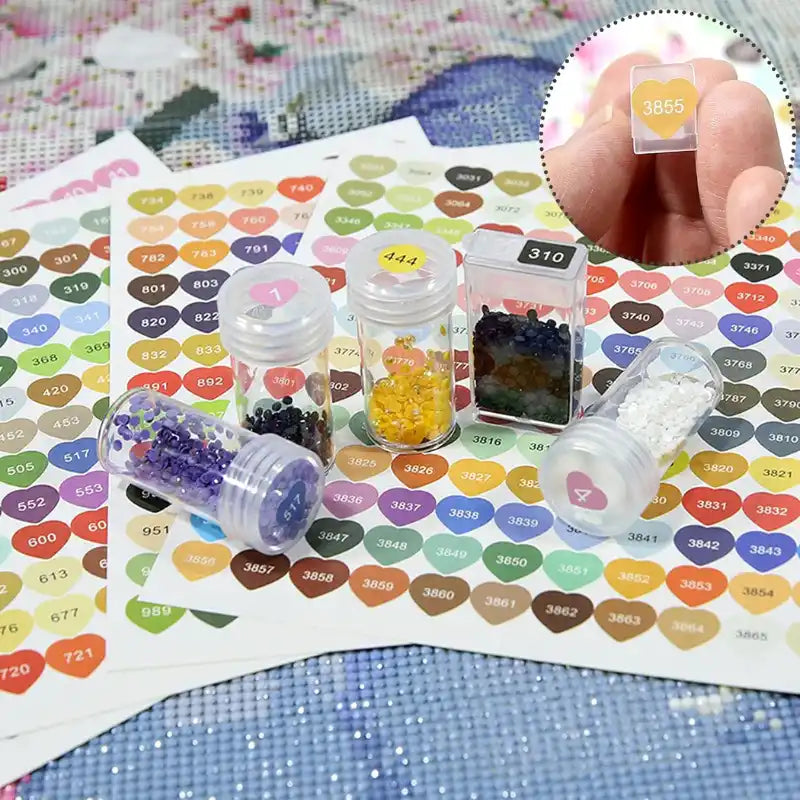 Diamond Painting - DMC Sticker - 4 Sheets - Hearts