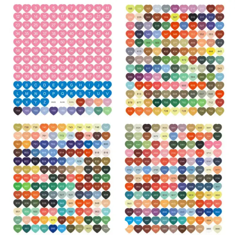 Diamond Painting - DMC Sticker - 4 Sheets - Hearts