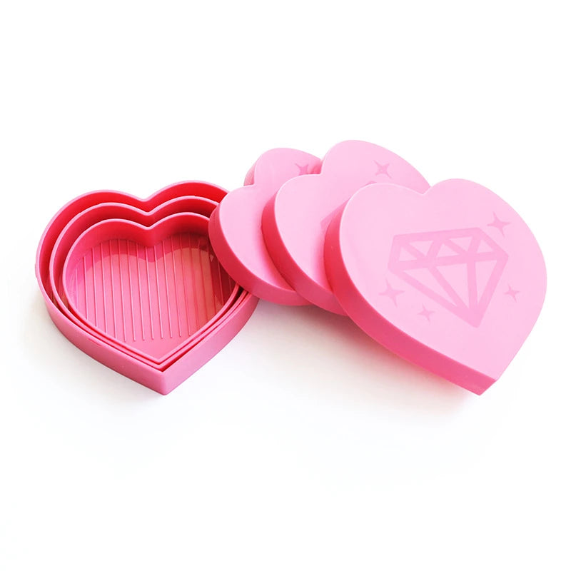 Diamond Painting Heart-Shaped Trays – Set of 3
