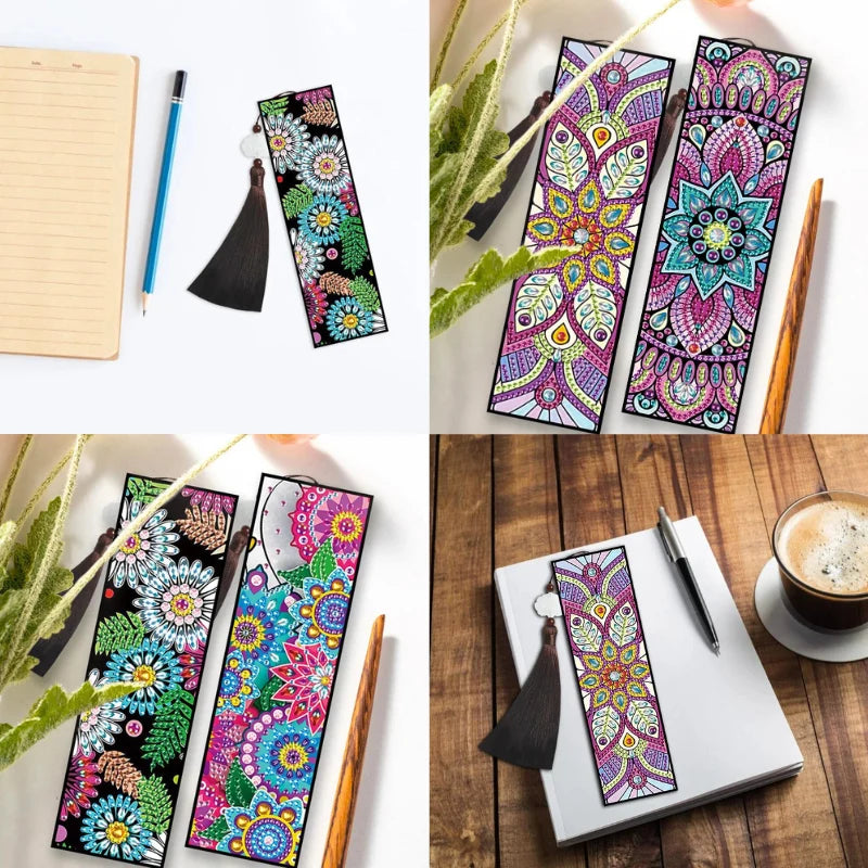Diamond Painting Bookmark “Mandala & Flowers” 2-Piece Set