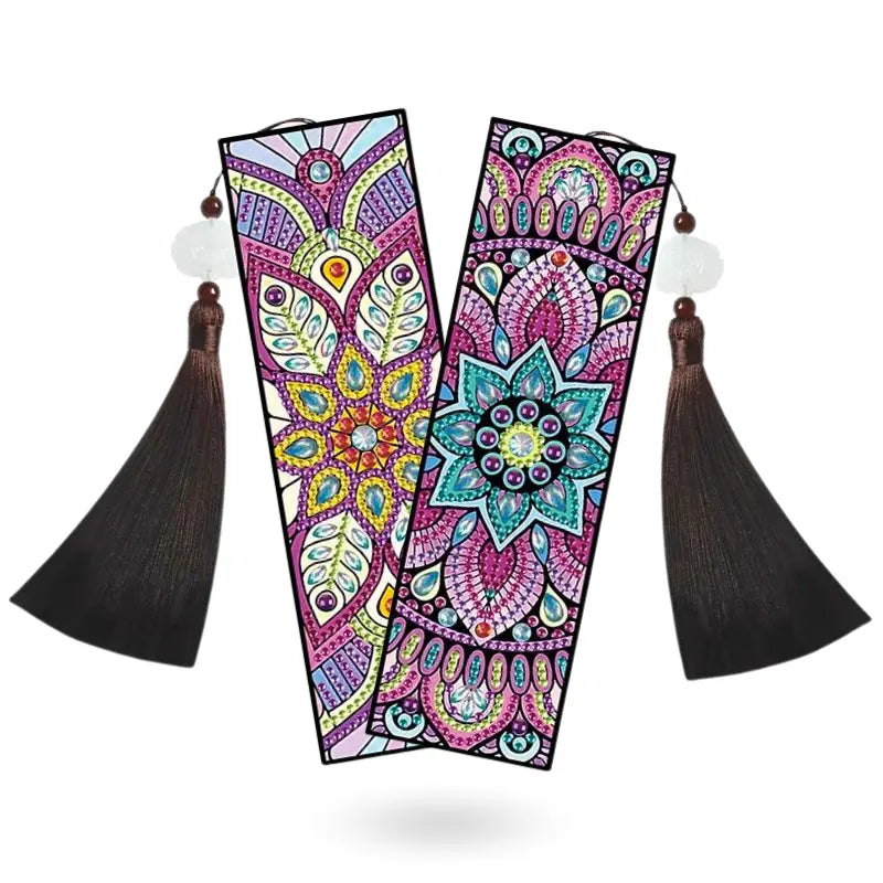 Diamond Painting Bookmark “Mandala & Flowers” 2-Piece Set