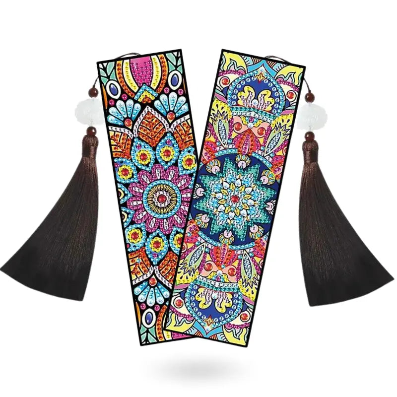 Diamond Painting Bookmark “Mandala & Flowers” 2-Piece Set